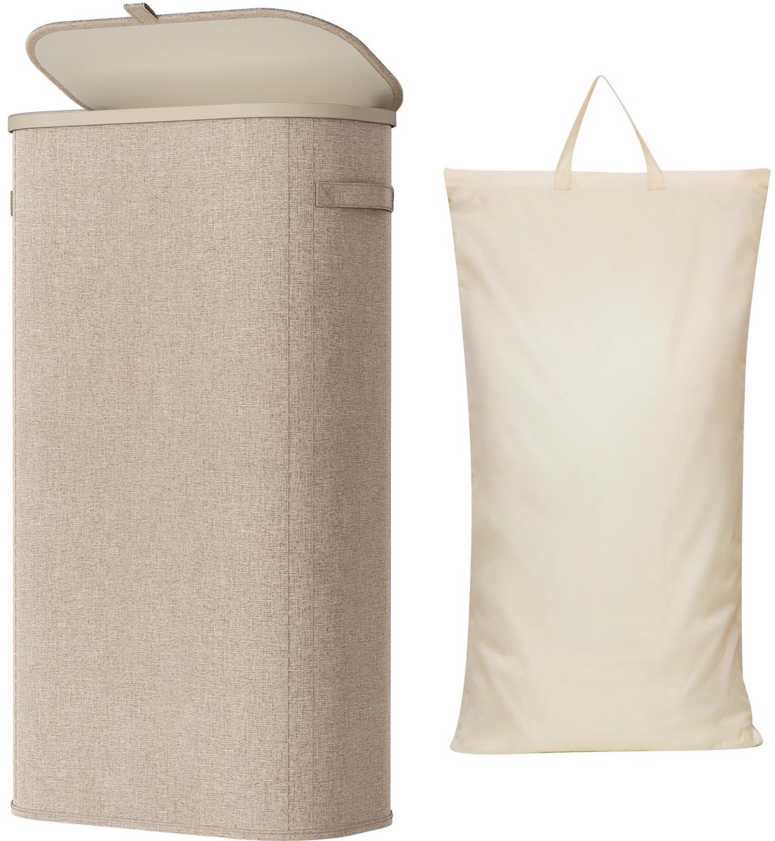 Omgoods - Slimme Wasmand met Deksel en Verwijderbare Tas, 75L