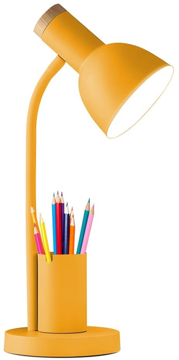 Omgoods - LED Bureau Lamp met Pennenhouder en 3 Kleuren