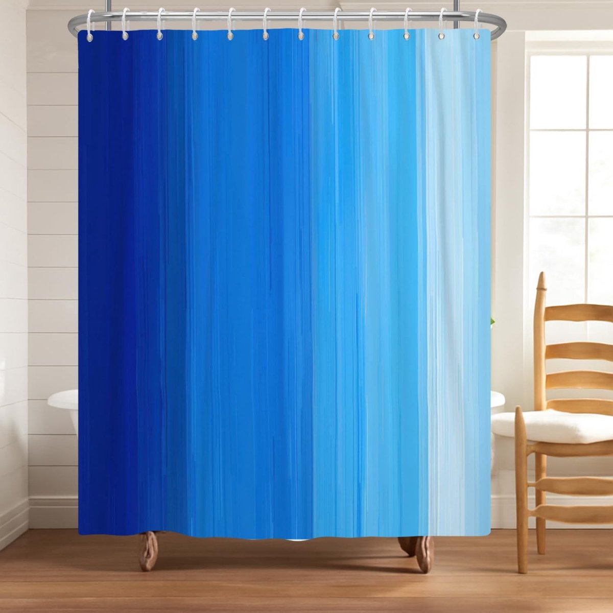 Omgoods - Douchegordijn 180x180 cm Blauw Gradient - Waterdicht Polyester