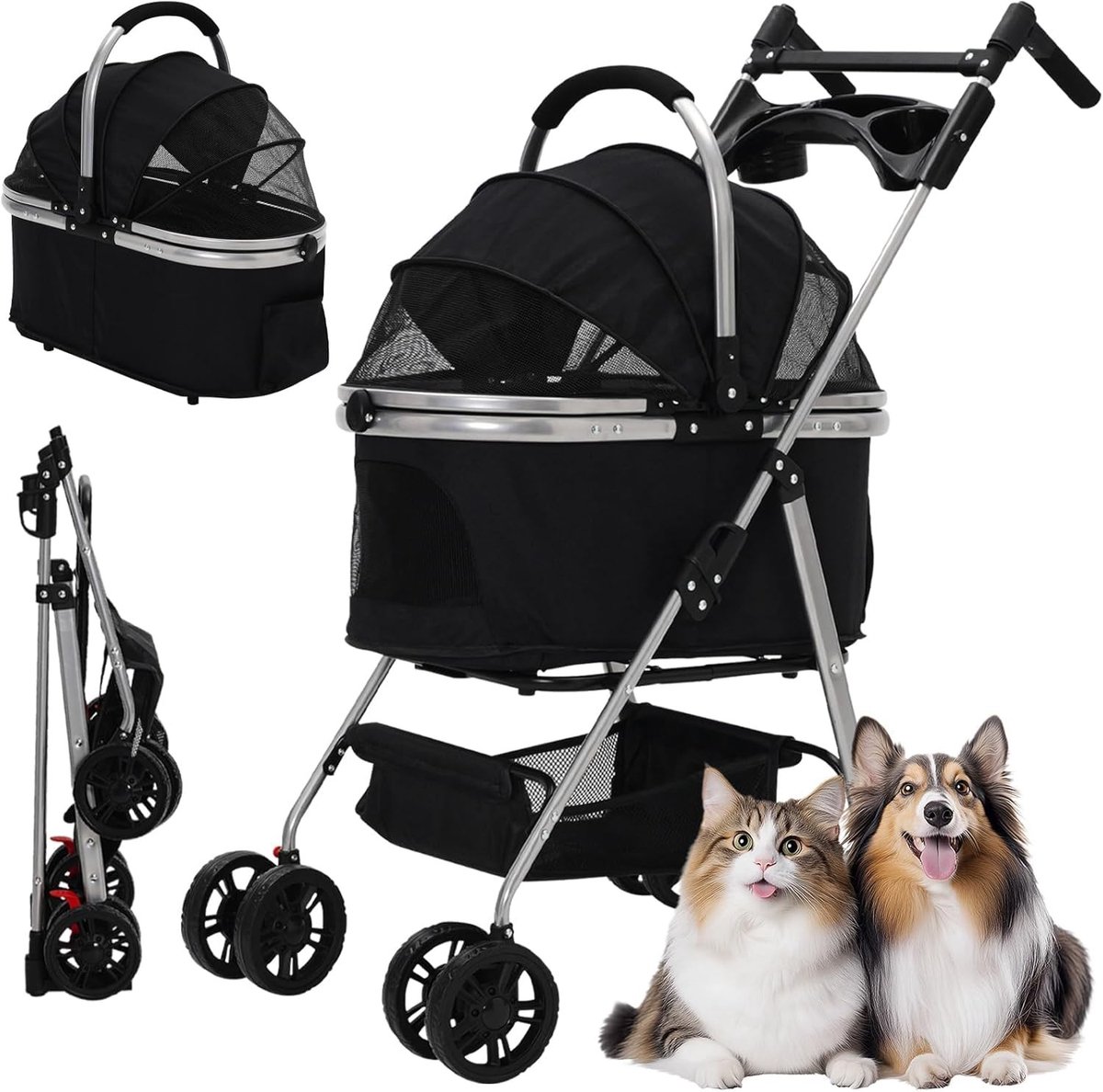 Omgoods - Ruimtebesparende Hondenbuggy voor Middelgrote Honden