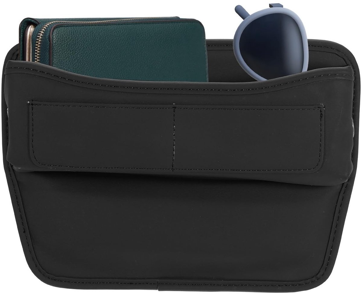 Omgoods - Universele Autostoel Organizer van Leer, Zwart