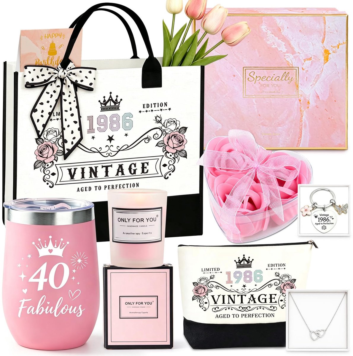 Omgoods - 10-delige Set Canvas Boodschappentassen voor de 40e Verjaardag
