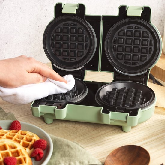 Giles & Posner Dubbele Mini Wafelmaker - Antiaanbakplaten van Giles & Posner — afbeelding 3