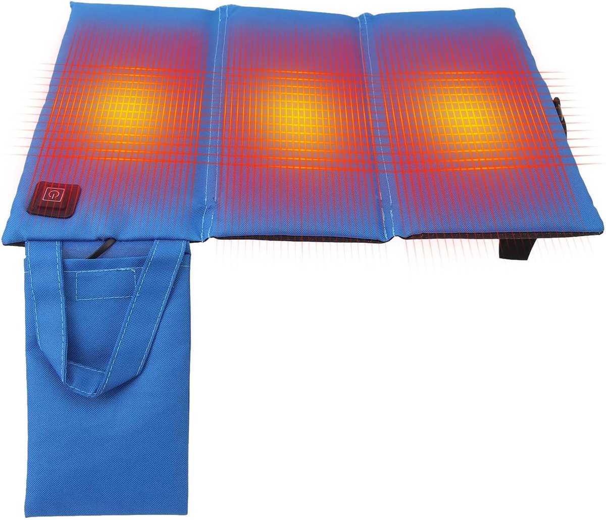 Verwarmd kampeerkussen, verwarmde stoel speciaal voor tribunes, 3 temperatuurstanden, instelbaar van 122℉ tot 149℉, opvouwbaar en draagbaar USB-verwarmingskussen.