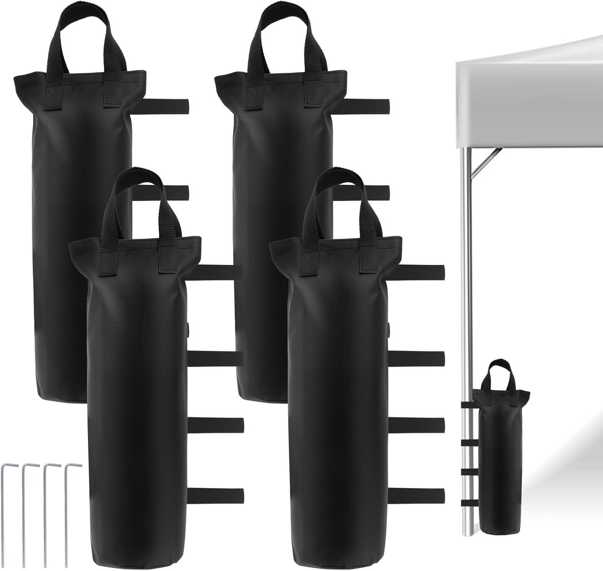 SnelShoppen - Pavilion Zandzakken 4 Stuks Set, Dikke Gewichten voor Tuinpaviljoen, Oxford Zandzakken Waterdicht en Vouwbaar, Weeggewicht voor Tent en