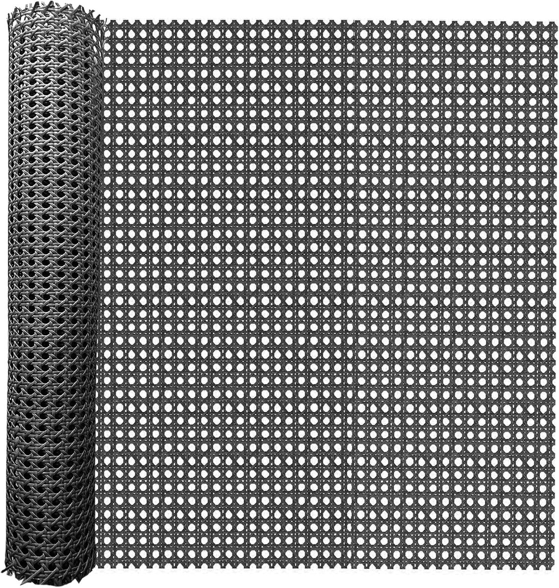 SnelShoppen - Handgeweven Plastic Zwart Rieten Webbing 24 Inch x 6.6 Feet voor Tuinmeubelen, Decoratie, Herstel, DIY Projecten en Feestdecoratie