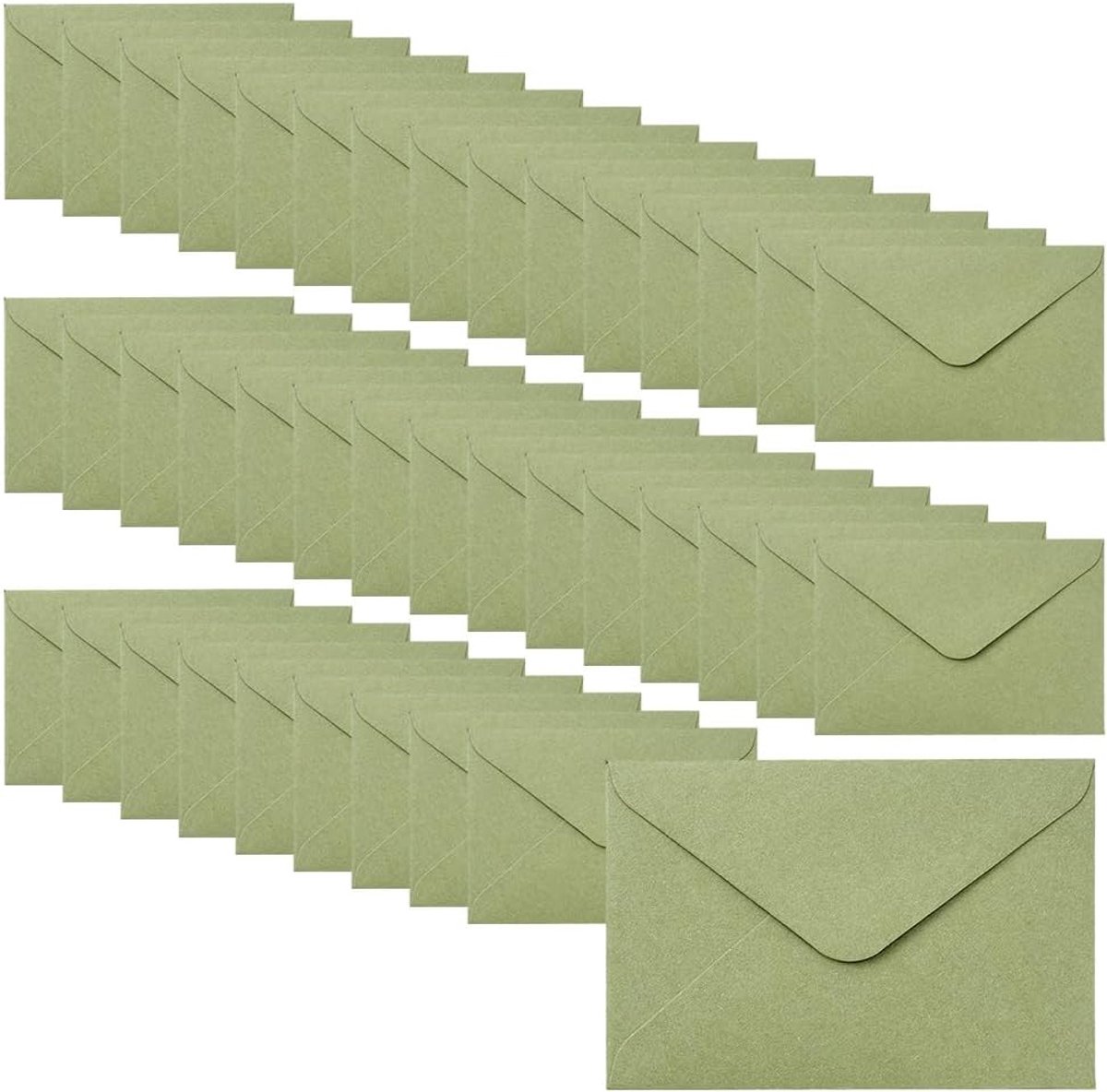 40 x Envelopes in Eucalyptus (Green) - 153 X 103 Mm - Without Window, with Wet Adhesive Edge for Wedding Invitations - ShopVlot