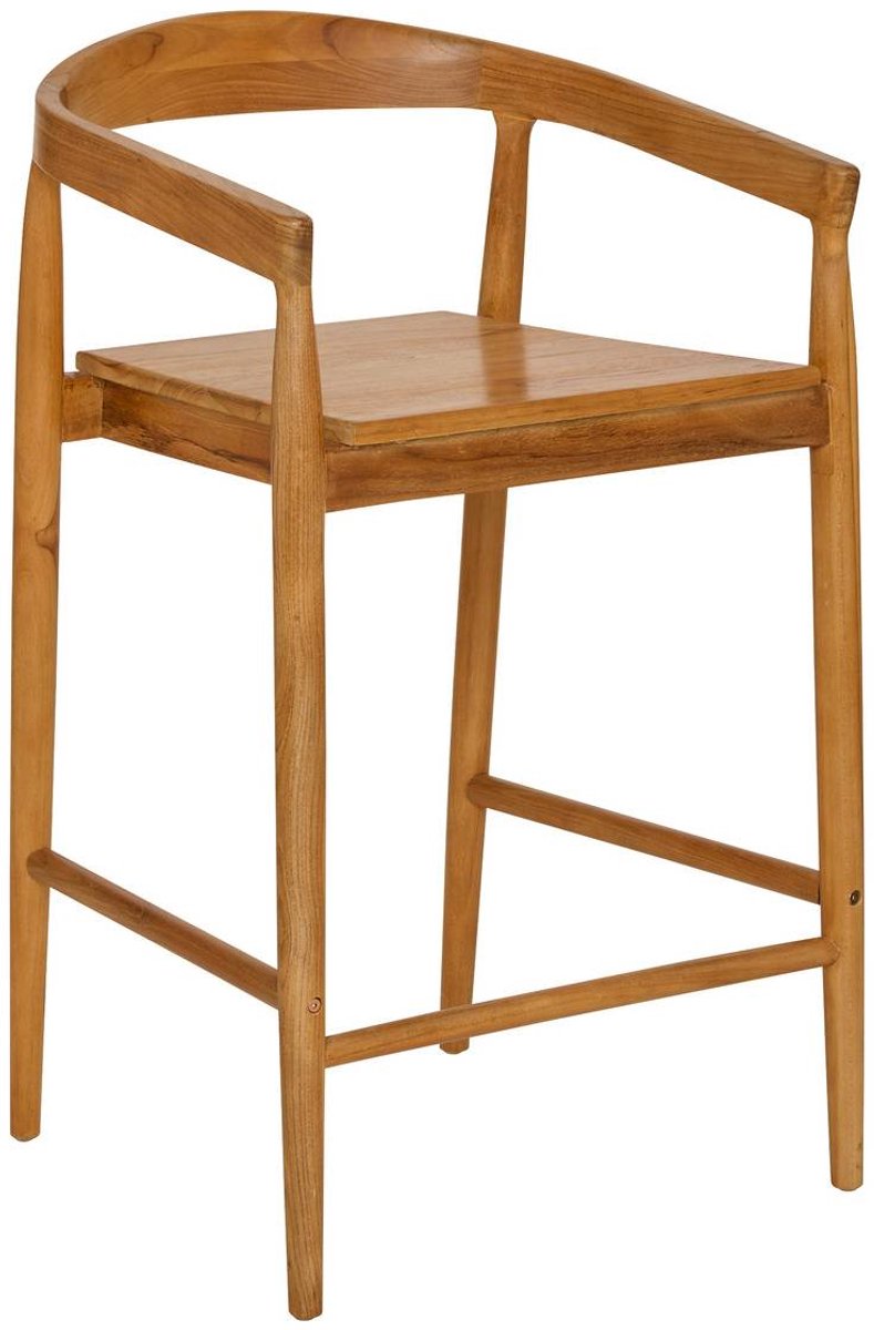 Set van 2 barkrukken van natuurlijk teakhout MIYAKO