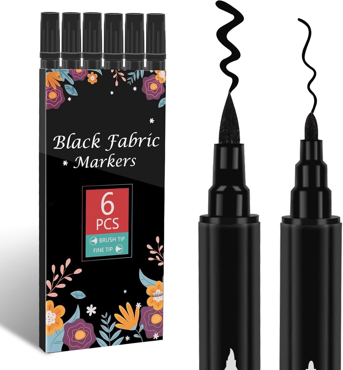 Stoffen Marker-Dual Tip Stof Pennen, Stoffen Stiften Set Wasbare Resistente Stoffen Verfpennen Permanent voor Cothes Personalisatie Shirts Tassen Hoeden Canvas