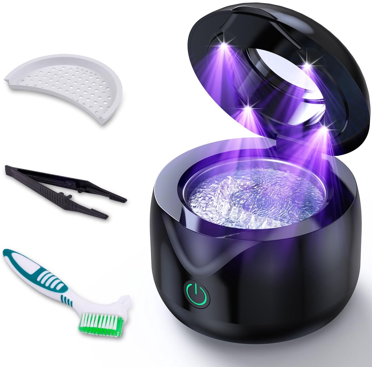 SnelShoppen - Ultrasoon Reinigingsapparaat 45000 Hz voor Tandprotheses, Aligners, Beugels, Tandenborstelkoppen en Sieraden - 200 ml Inhoud - 25 W Krac