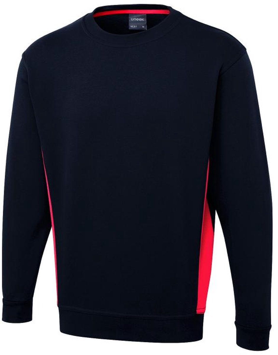 Uneek UC217 Bicolor Sweatshirt-Charcoal/Black-XL
