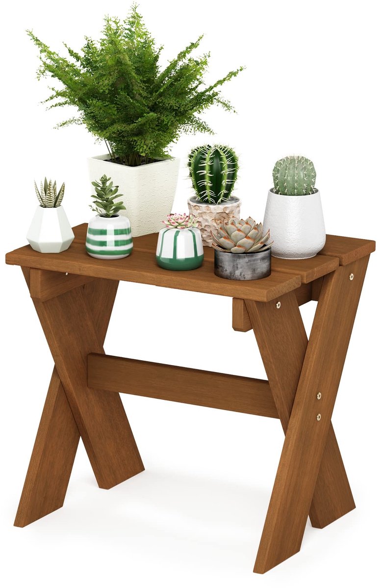 Omgoods - Houten Side Table van Meranti met Natuurlijke Afwerking