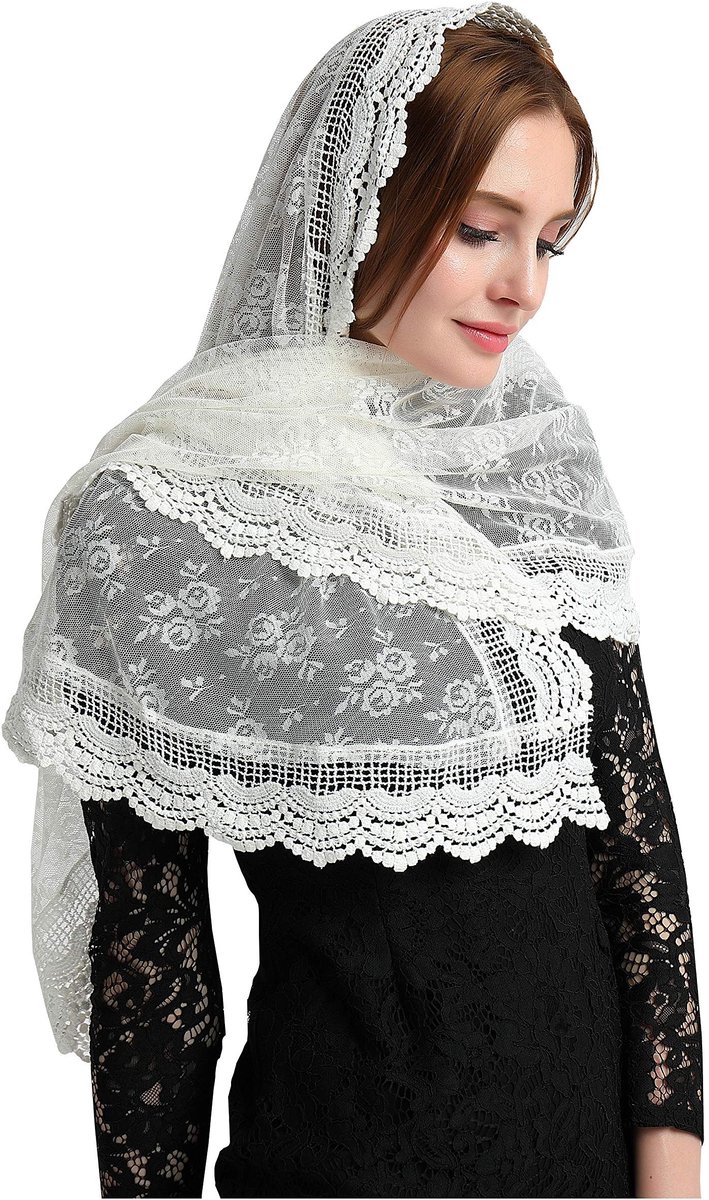Omgoods - Soft Lace Scarf Ivory Veil voor Vrouwen