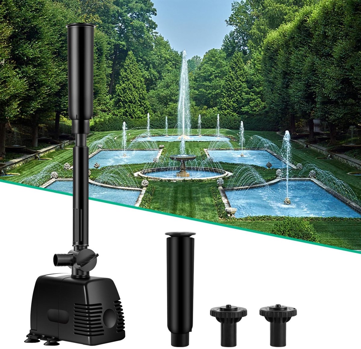 Omgoods - Tuinvijver Fonteinpomp met 1000L/h Capaciteit