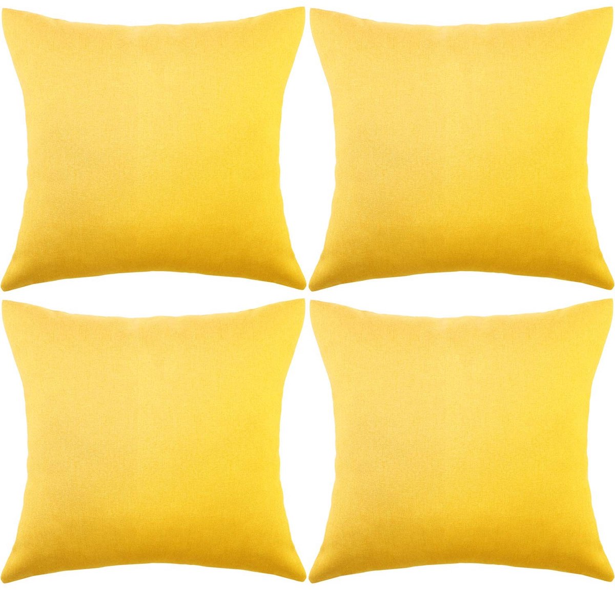 Omgoods - Set van 4 Waterdichte Decoratieve Kussenslopen 45 x 45 cm - Helder Geel voor Buiten