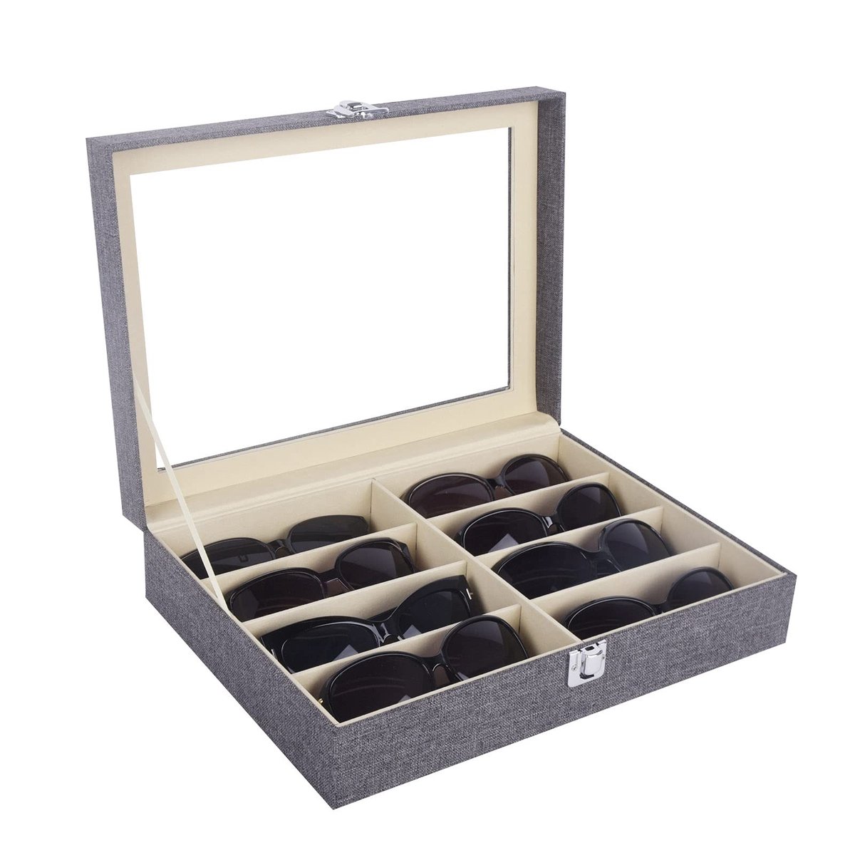 Omgoods - Lockable Opbergdozen Set voor Zonnebrillen in Grijs