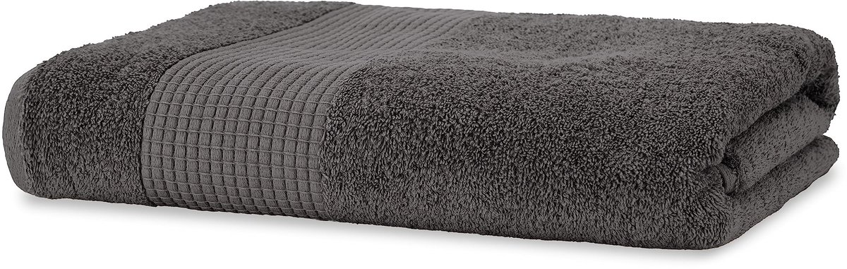Omgoods - Sauna Handdoek 80x200 cm Donkergrijs Zacht en Absorberend Biologisch Katoen