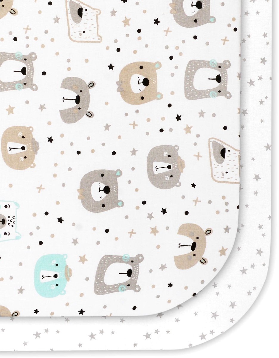 Omgoods - Fitted Sheets voor Kinderwagens, Set van 2, 100% Katoen