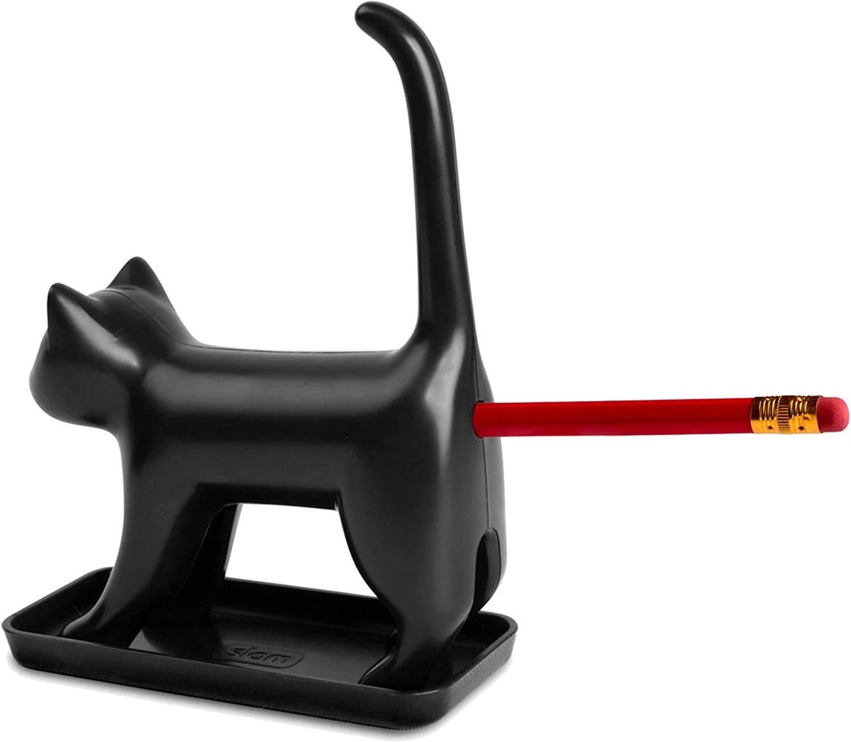 SnelShoppen - Pencil Sharpener Meowing Cat - Schattige Kattenslijper met Geluid - Zwart - Inclusief Litterbox - Perfect voor Kinderen en Kantoor