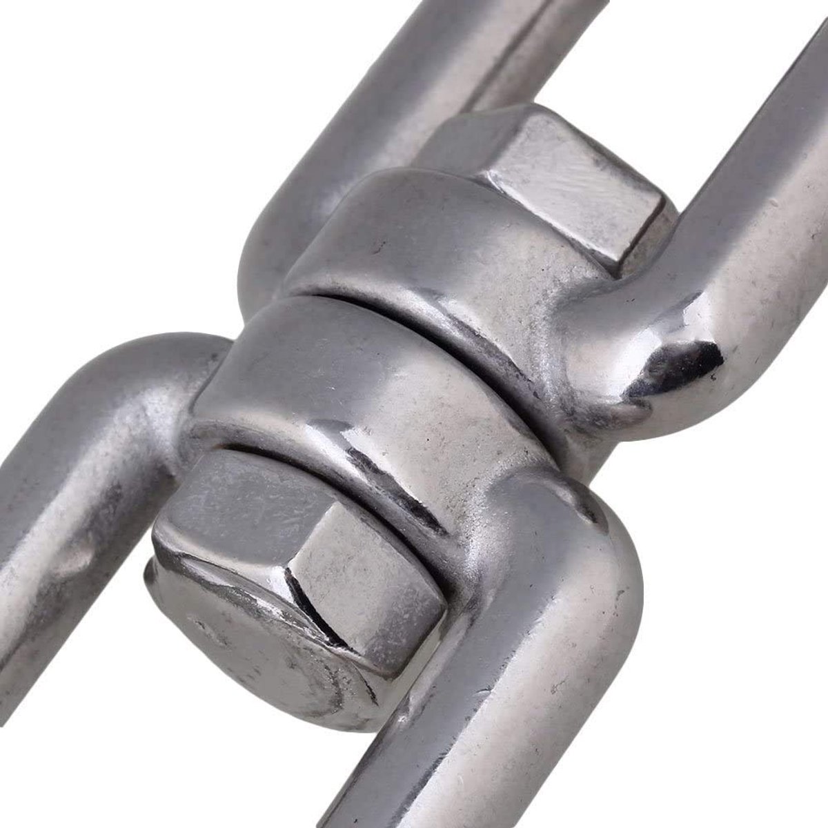 Omgoods - 2 Stuks M12 304 Roestvrij Staal Dubbele Ooghaak - Haakverbinder voor Hangstoelen en Hondenlijnen