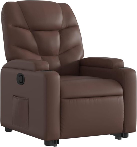 Relaxstoel met opstahulp - Sta-op stoel - Ondersteuning bij opstaan - Elektrische opstahulp - 50 cm zitbreedte - Bruin — afbeelding 4