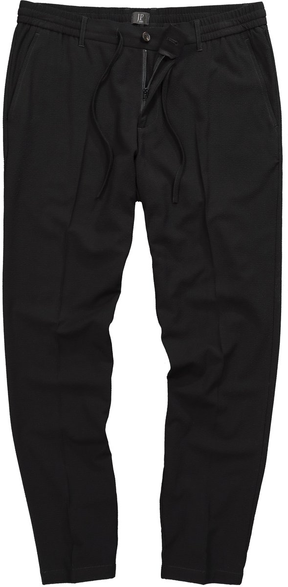 JP 1880 - Heren - Seersucker broek FLEXNAMIC® business bouwpakket San Remo - Zwart - Maat 54