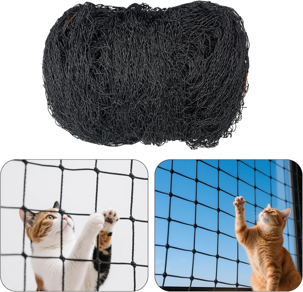 Kattennet voor Balkon - Draad Versterkt - Robuust en Scheurvast - Weerbestendig - Voor Veilig Buiten Spelen van Katten