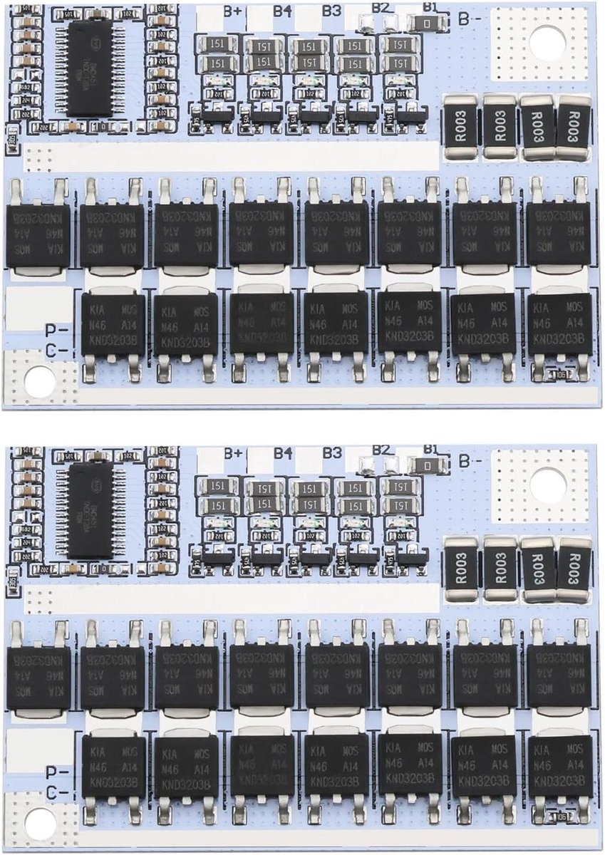 SnelShoppen - 2 Stuks 4S BMS 100A 3.7V Li-ion Batterij Balanceringsprintplaat Oplaadmodule Accubeveiligingsprint Li-Polymeer Balanceringsmodule
