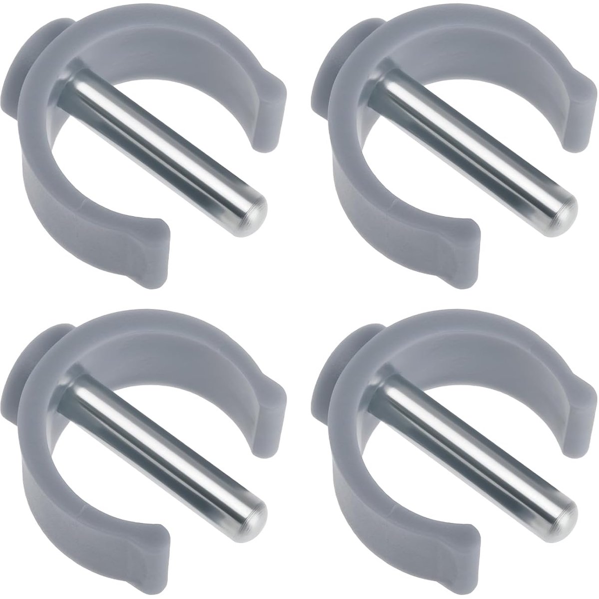 SnelShoppen - 4 Stuks Looprek C-Klem C-Type Bevestigingsaccessoires Compatibel met Looprek Perch Kruk 25mm Buis 28mm Pin Lengte Grijs