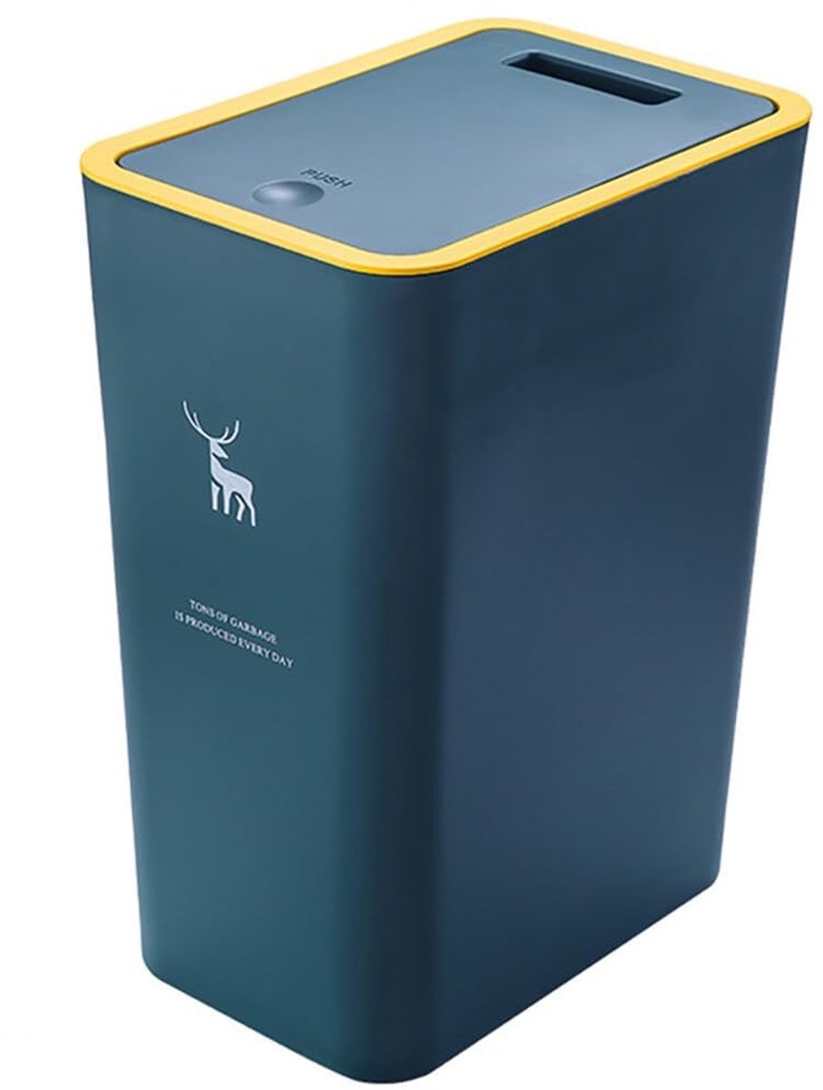 Omgoods - Plastic Afvalemmer met Deksel, 15 Liter