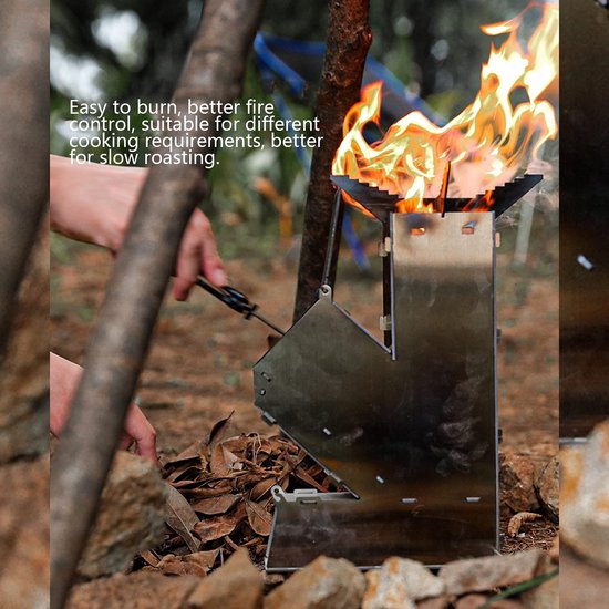 Omgoods - Camping Rocket Stove - Draagbare Houtgestookte Kachel voor Buiten — afbeelding 2