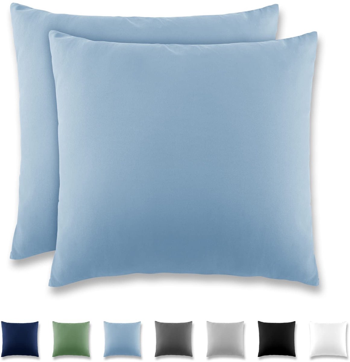 Omgoods - Set van 2 Microfiber Kussenhoezen 80 x 80 cm Lichtblauw