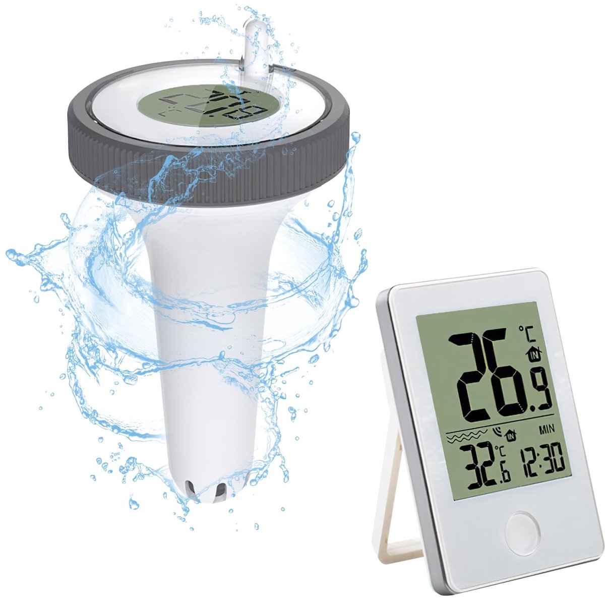 Omgoods - Drijvende Zwembadthermometer met Waterproof Monitor