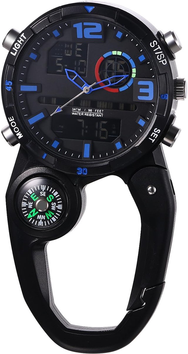 Omgoods - Zakhorloge met Karabijnhaak en Luminous Wijzers