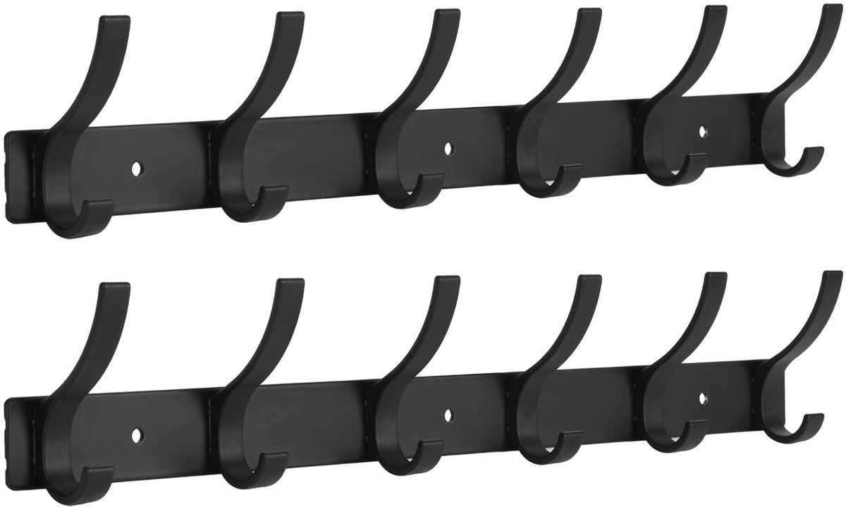 Omgoods - 2 Stuks Wandhaak Set van Aluminium voor Jassen en Handdoeken