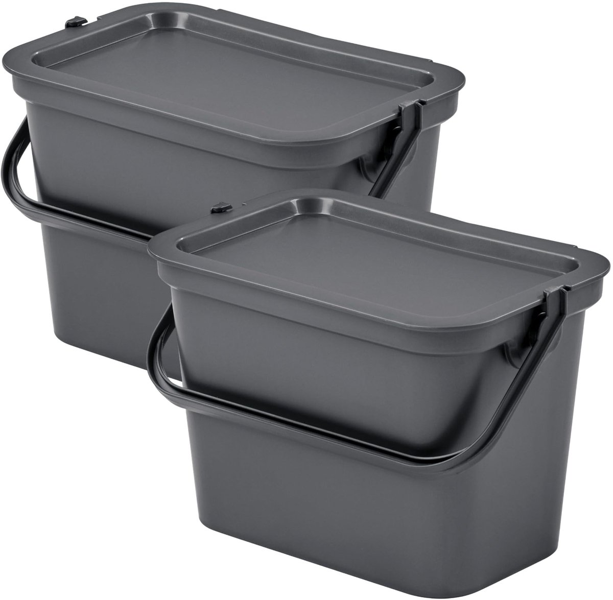 Omgoods - Set van 2 Vuilnisbakken MODA, 5L, Grafiet