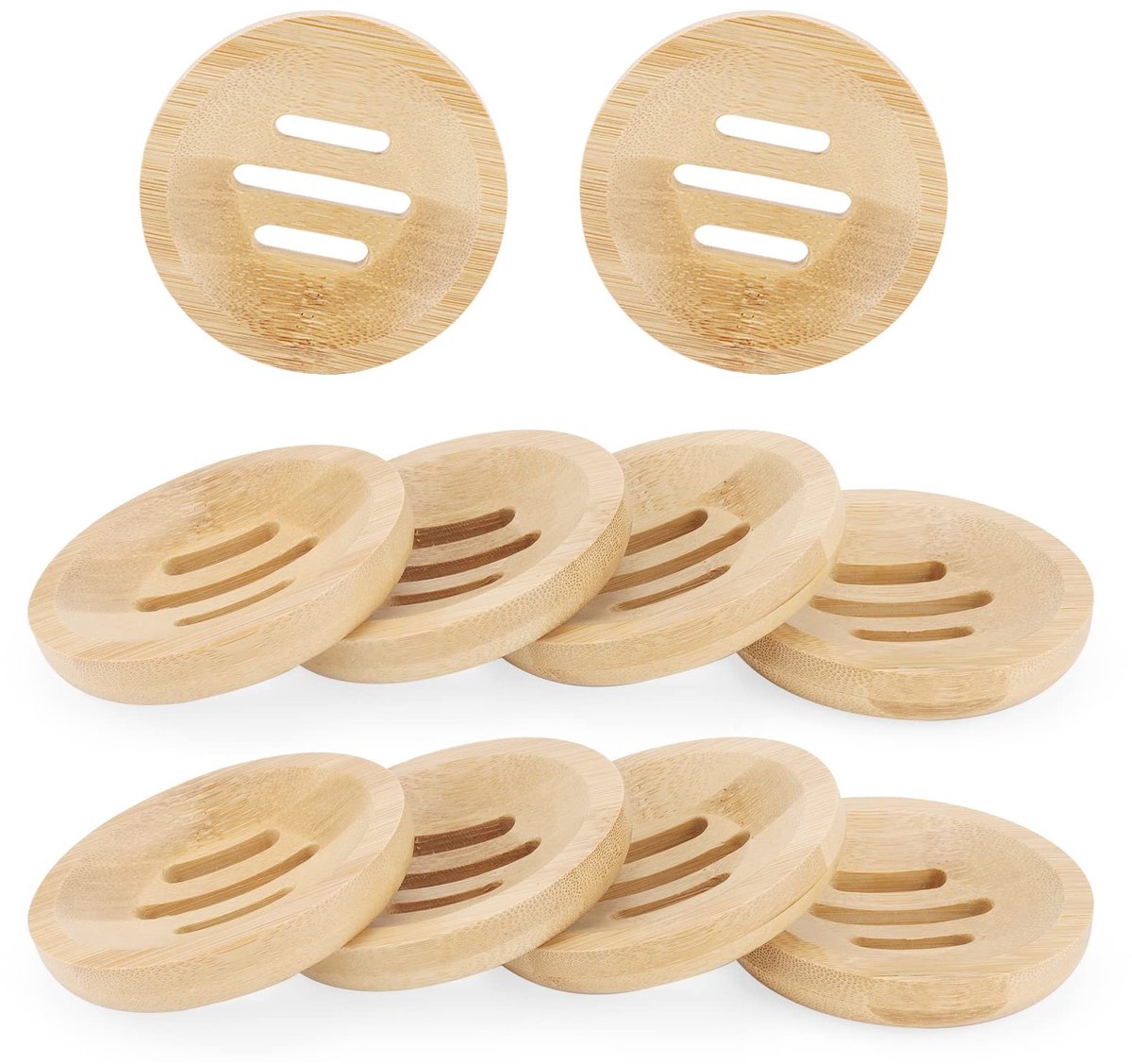 Omgoods- Bamboe Zeepschaal - Antislip Zeeprek - Minimalistisch Design - Compact - Natuurlijke Houten Zeepdoos - Uitgeholde Bodem - Zeepbakje