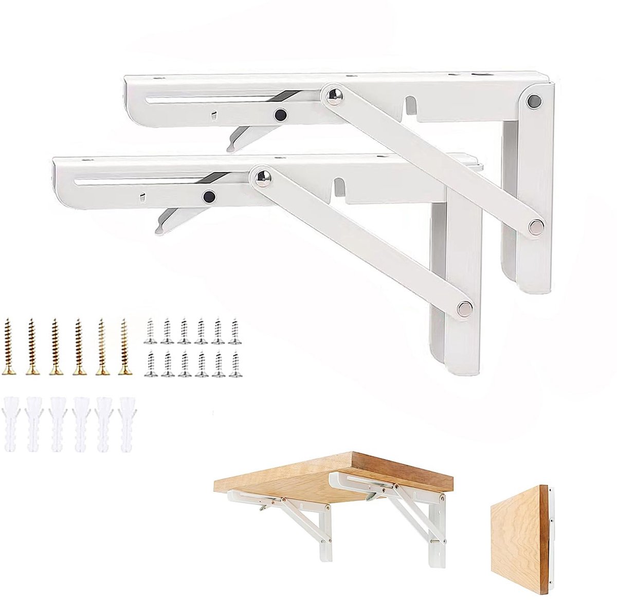 Omgoods - Vouwconsole Set van 2 RVS Steunbeugels voor Planken