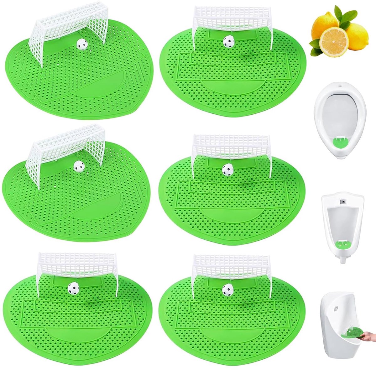 6Pcs Funny Football Urinal Strainers Urinal Sieve with Odor, Urinal Sieve with Football Purpose, Splash Guard, Odor - ShopVlot