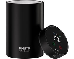 BLESYS Intelligent Vacuum Coffee Can System, Automatic Stainless Steel Food Container (1.8L, Black) - ShopVlot