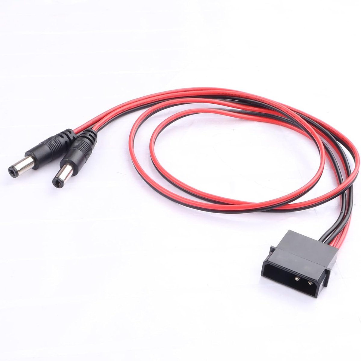 PC Molex 4 Pin naar Dual 5-Pin DC 5521 Kabel 50cm - Koper 12V PSU Adapter - Voor Case Fans en LED Strips - ShopVlot