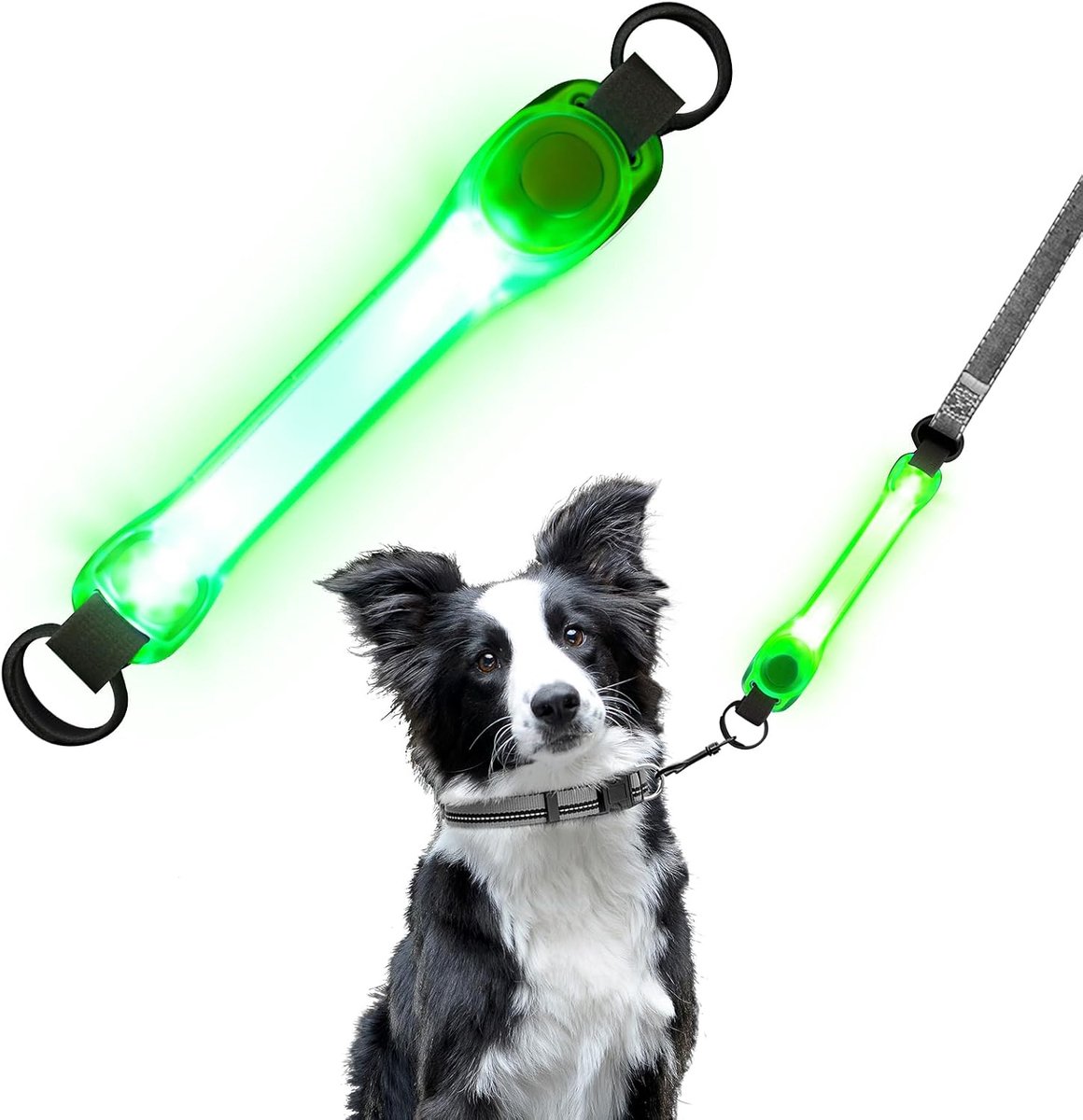 SnelShoppen - Lichtgevende Hondenhalsband, Silicone LED Puppy Halsband met Flitsende LED Verlichting, Reflecterende Veiligheidshalsband voor Katten en