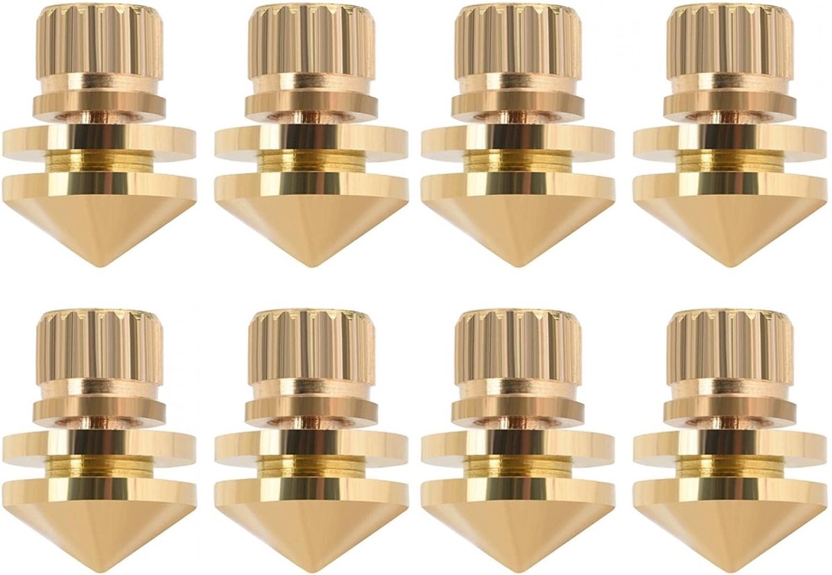 SnelShoppen - 8 Stuks Luidspreker Voeten, Koper Luidspreker Spike Pads, Vloer Beschermers, Isolatie Steunen, Geluidsisolatie, Spikes voor HiFi Luidspr