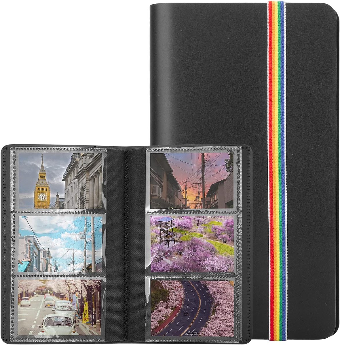 SnelShoppen - Fotoalbum 108 Pocket voor Fujifilm Instax Mini 11 9 8 LiPlay/Kodak/Zinc/Polaroid/HP Sprocket - Schokbestendig Zwart - 36 Pagina's - 3 In