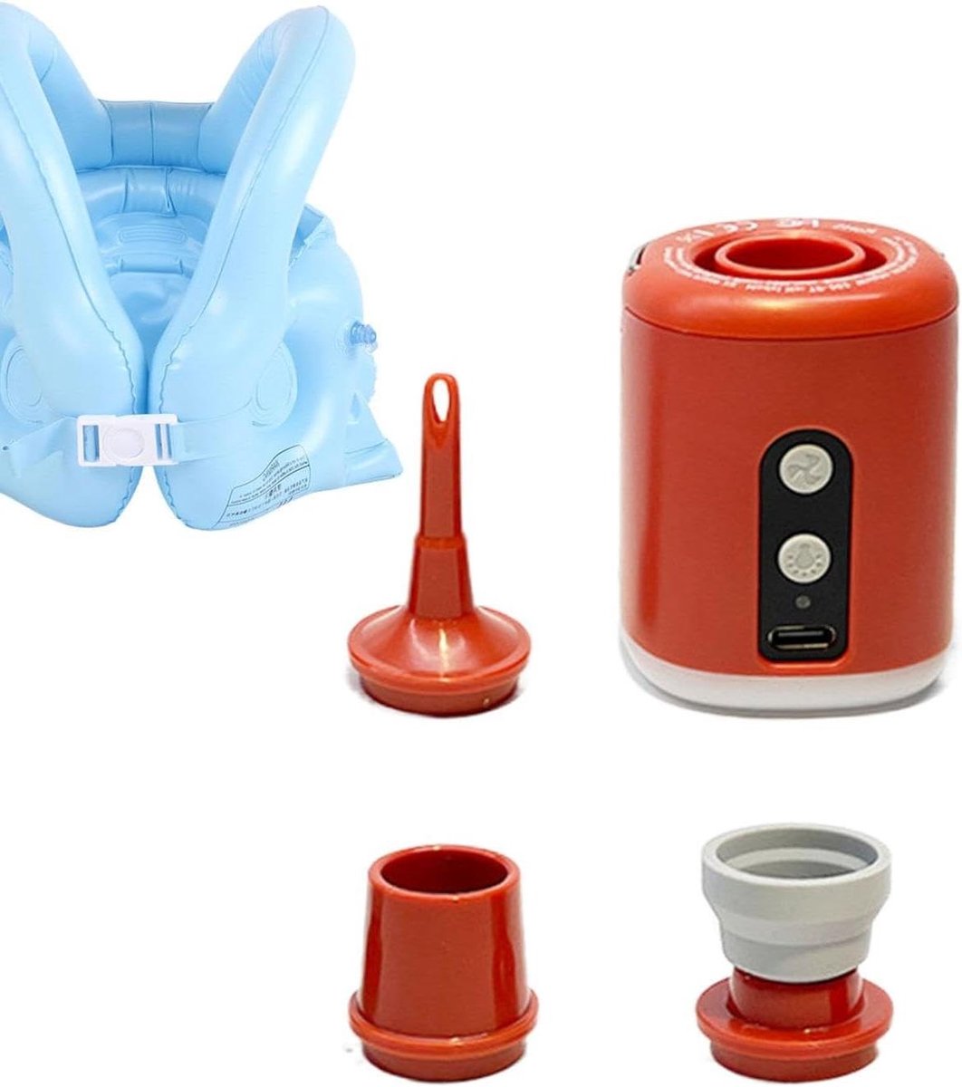Elektrische Luchtpomp - Draagbare Pomp - Opblaasbare Boten - Compact en Krachtig - 1600 mAh Batterij - Oranje