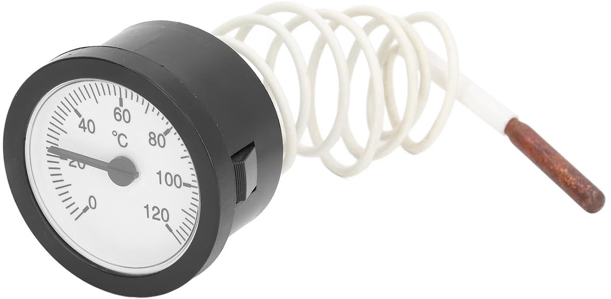 SnelShoppen - Grill Temperatuurgauge, RVS Pot Kettle Bimetalen Dial Thermometer met Buizen voor Reptielen, Incubators, Kassen, Tuin en Keuken