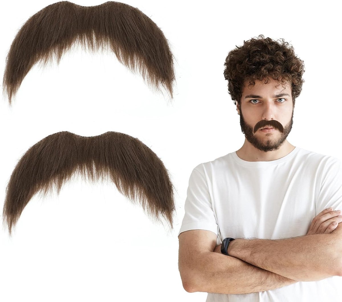 Nep Snor voor Cosplay en Halloween Feest, Bruin - Perfecte Accessoire voor Kostuums en Verkleedpartijen