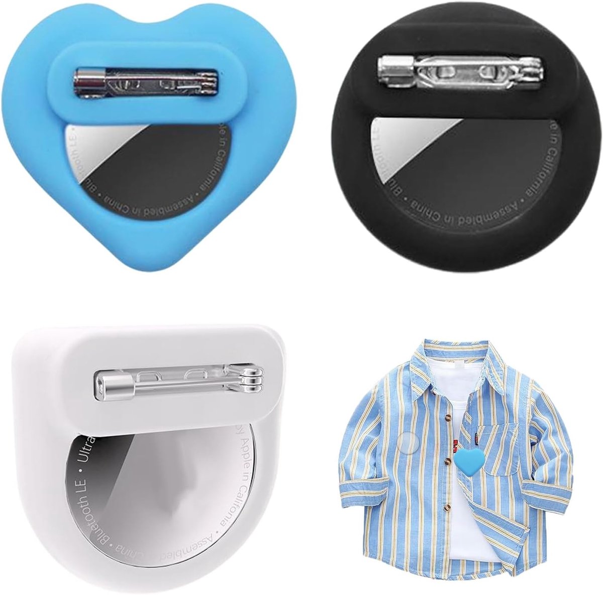 3 Stuks GPS Tracker Verborgen Hoesjes voor Apple Case Kinderen Beschermhoezen Tracking Apparaat Houder met Onzichtbare Clip voor Kinderen, Kleding, Rugzak