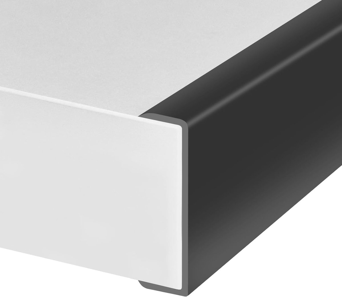 Rubberen randen, zelfklevende U-vormige bescherming voor multiplex, werkbladen, flexibele meubelreparatiestrips, maat 57 mm, past op oppervlakken van 56-59 mm, lengte 3 m