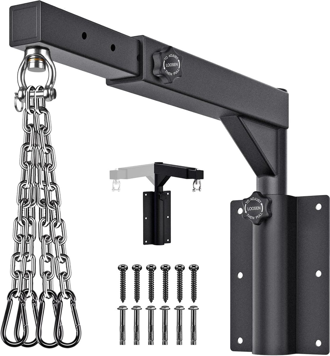 Draaibare Heavy Duty Muurbevestiging voor Bokszakken - Verstelbare Lengte voor Thuis Gym, Kickboksen, Muay Thai, Speed Bags